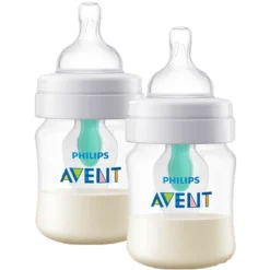 Philips Avent Babyfles Antikoliek SCF810/14 Incl. AirFree-ventiel, 125ml, 2 Stuks, Transparant