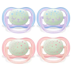 Philips Avent Fopspeen Ultra Air SCF376/12 Night 0 - 6 M Meisje In Een Verpakking Van Vier