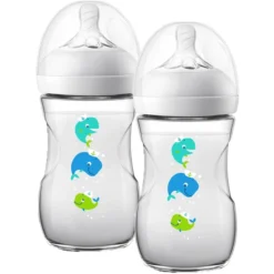 Philips Avent Natural Fles SCF070/23, 260ml, 2 Stuks, Walvis