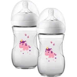 Philips Avent Natural Fles SCF070/25, 260ml, 2 Stuks, Unicorn -Lief En Klein philips avent natural fles scf070 25 260ml 2 stuks unicorn a317478 2