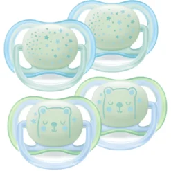 Philips Avent Soother Ultra Air SCF376/11 Night 0 - 6 M Jongen In Een Dubbele Verpakking -Lief En Klein philips avent soother ultra air scf376 11 night 0 6 m jongen in een dubbele verpakking a315777 2