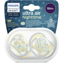 PHILIPS AVENT Phillips Avent Fopspeen Ultra Air Night Time 18M+ Neutral -Lief En Klein phillips avent fopspeen ultra air night time 18m neutral a349509 4