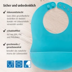 Reer Eat'n Tidy Siliconen Slabbetje Blauw -Lief En Klein reer eatn tidy siliconen slabbetje blauw a342909 4