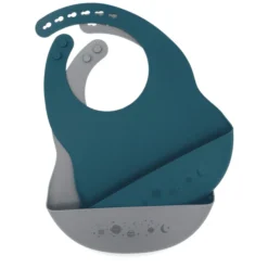 The Cotton Cloud Cosmic Duo Siliconen Slabbetje Petrol / Light Grijs -Lief En Klein the cotton cloud cosmic duo siliconen slabbetje petrol light grijs a320153 3