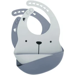 The Cotton Cloud Siliconen Slabbetje Lili De Beer, Indigo /Sky