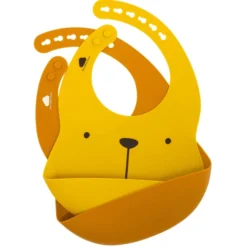 The Cotton Cloud Siliconen Slabbetje Lili De Beer, Kaneel/mosterd