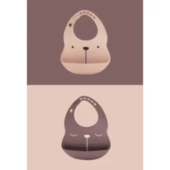 The Cotton Cloud Slabbetje, Lili De Beer In Silicone, Plum / Blush -Lief En Klein the cotton cloud slabbetje lili de beer in silicone plum blush a397777 2