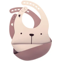 The Cotton Cloud Slabbetje, Lili De Beer In Silicone, Plum / Blush -Lief En Klein the cotton cloud slabbetje lili de beer in silicone plum blush a397777 3