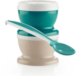THERMOBABY® Thermobaby ® Baby Voeding Container Dubbel Pack + 1 X Lepel, Diep Pauw -Lief En Klein thermobaby baby voeding container dubbel pack 1 x lepel diep pauw a367168 2