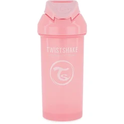 Twistshake TWIST SHAKE Strofles Strobakje 360 Ml 12+ Maanden Pastelroze