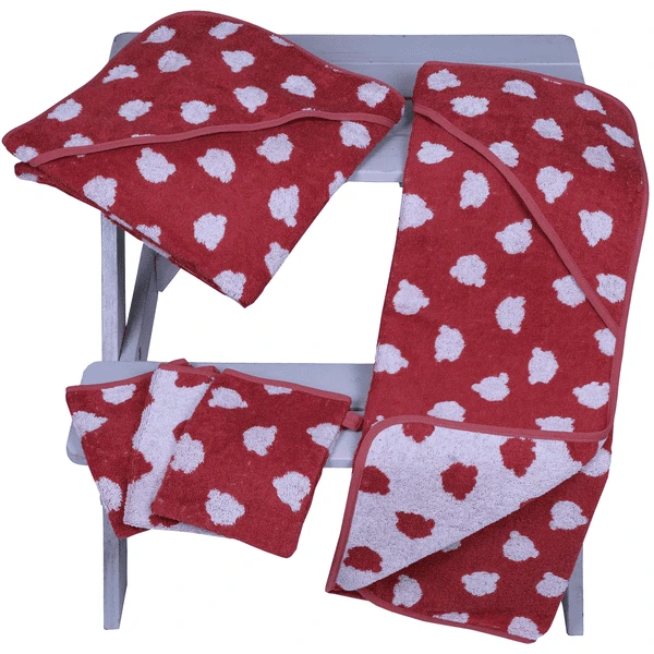 WÖRNER SÜDFROTTIER Drukknop Slabbetje Teddy Rood Set Van 4 WÖRNER SÜDFROTTIER Drukknop Slabbetje Teddy Rood Set Van - Afbeelding 4