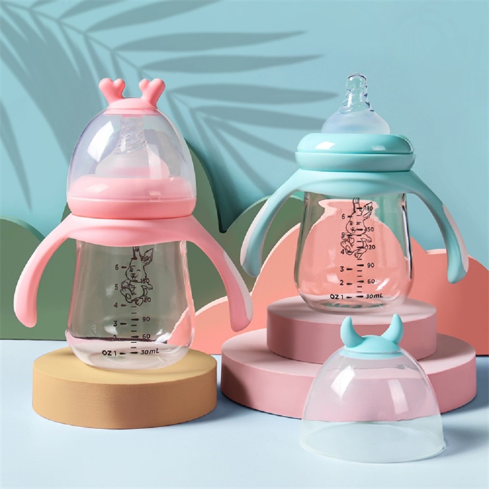 Lief En Klein -Lief En Klein babyfles met handvaten voedingsfles melkfles voor baby 180ml blauw 9